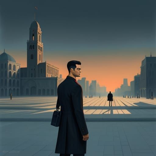 Akira in a Giorgio de Chirico paint..