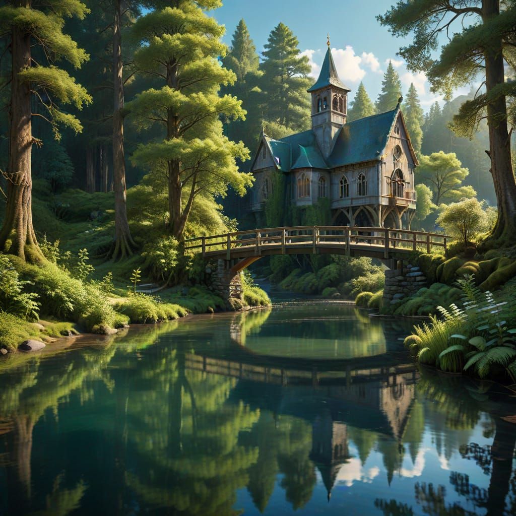 Serene forest reflections