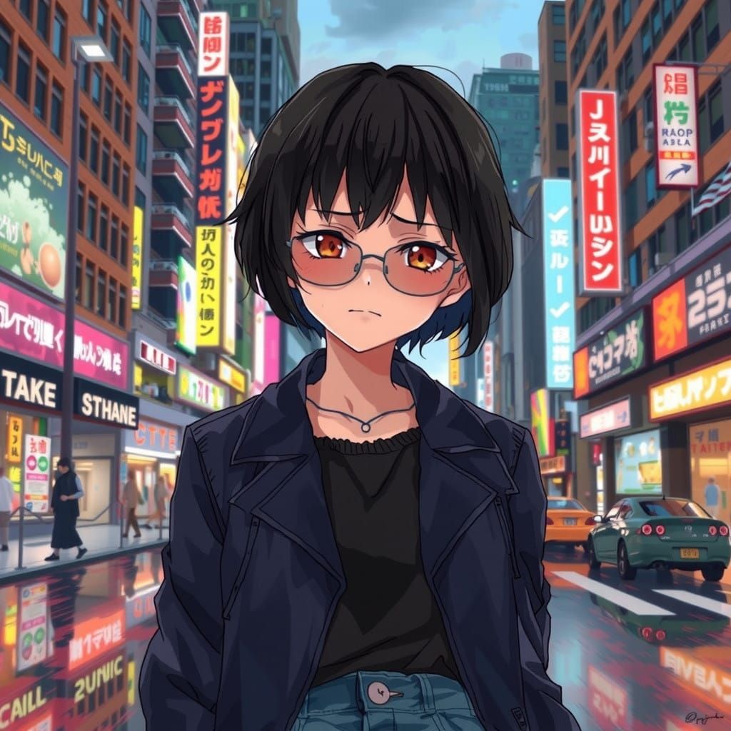 Anime Woman Overwhelmed by Crushing Pressure