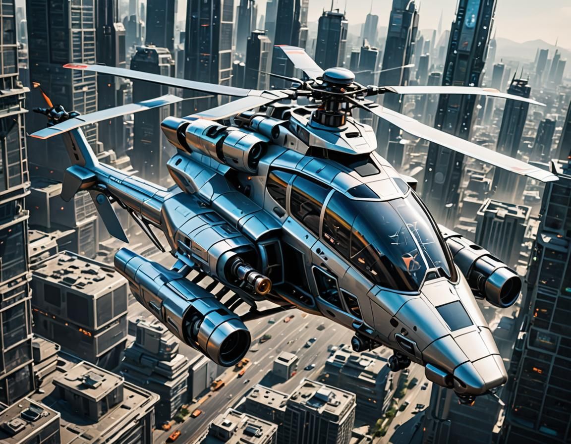 Highly Advanced Helicopter futuristic sci-fi