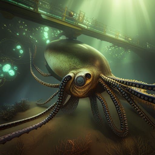 Octopus Submarine - AI Generated Artwork - NightCafe Creator