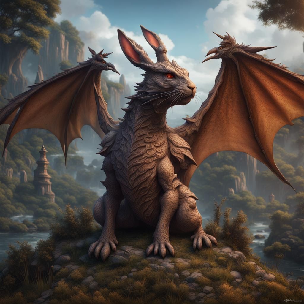 Rabbit dragon - AI Generated Artwork - NightCafe Creator