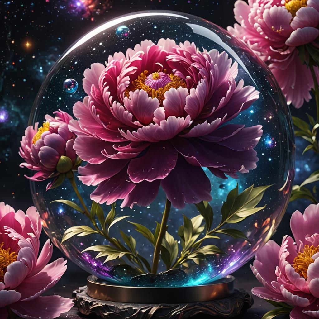 a peony flower in bloom,