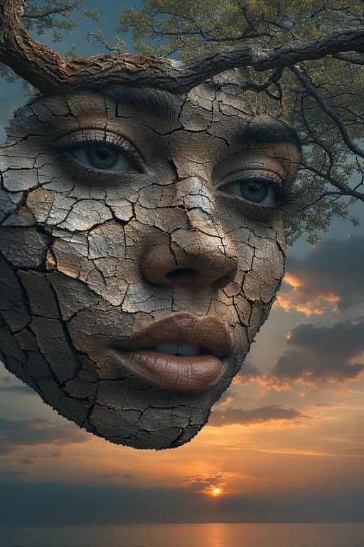 A portrait of a woman's face