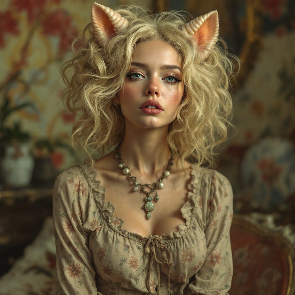 A masterpiece painting, rendered with meticulous craftsmanship and artistic creativity, depicts a scene that embodies the concepts of beauty...