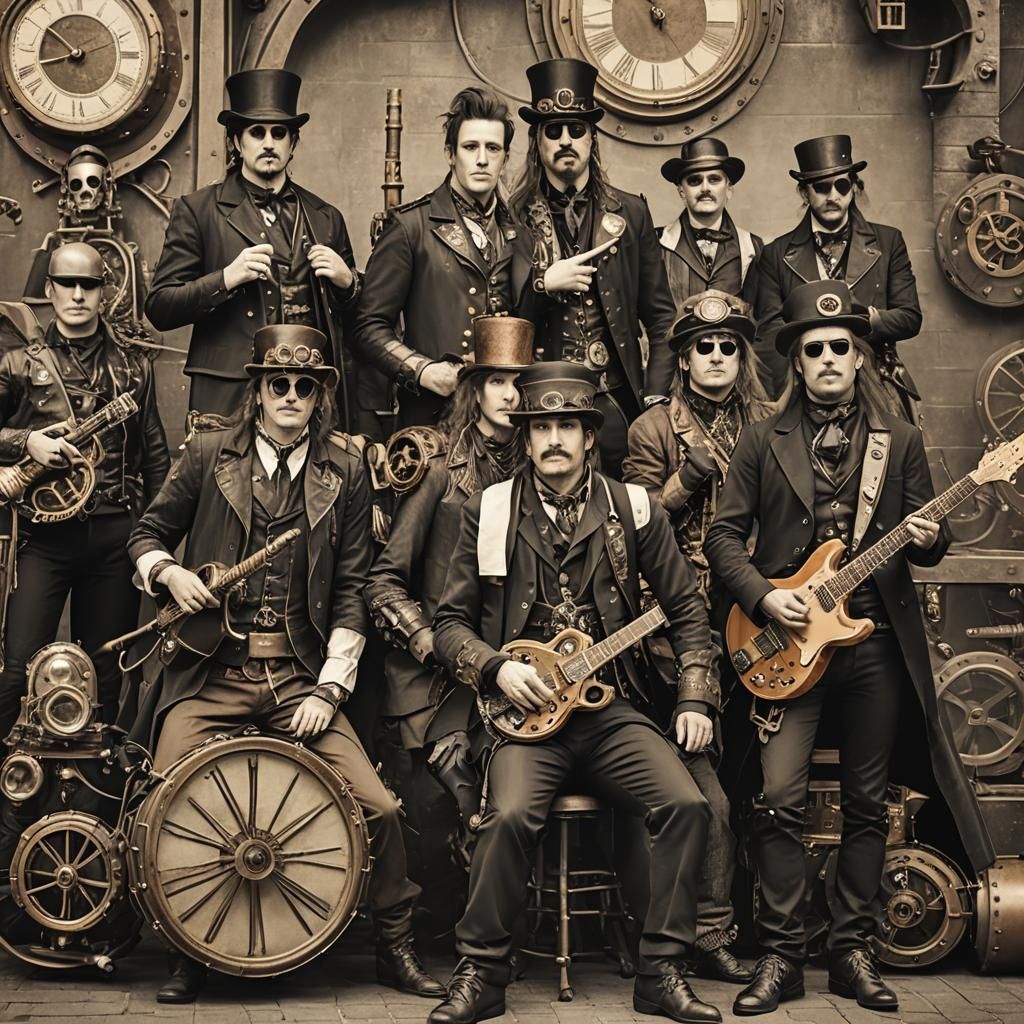 Steampunk rock and roll group
