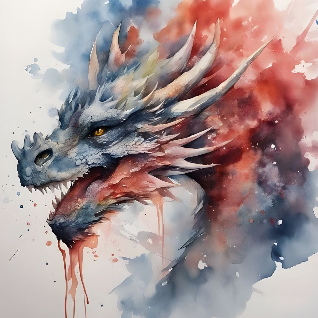 Watercolor dragon AI Generated Artwork NightCafe Creator