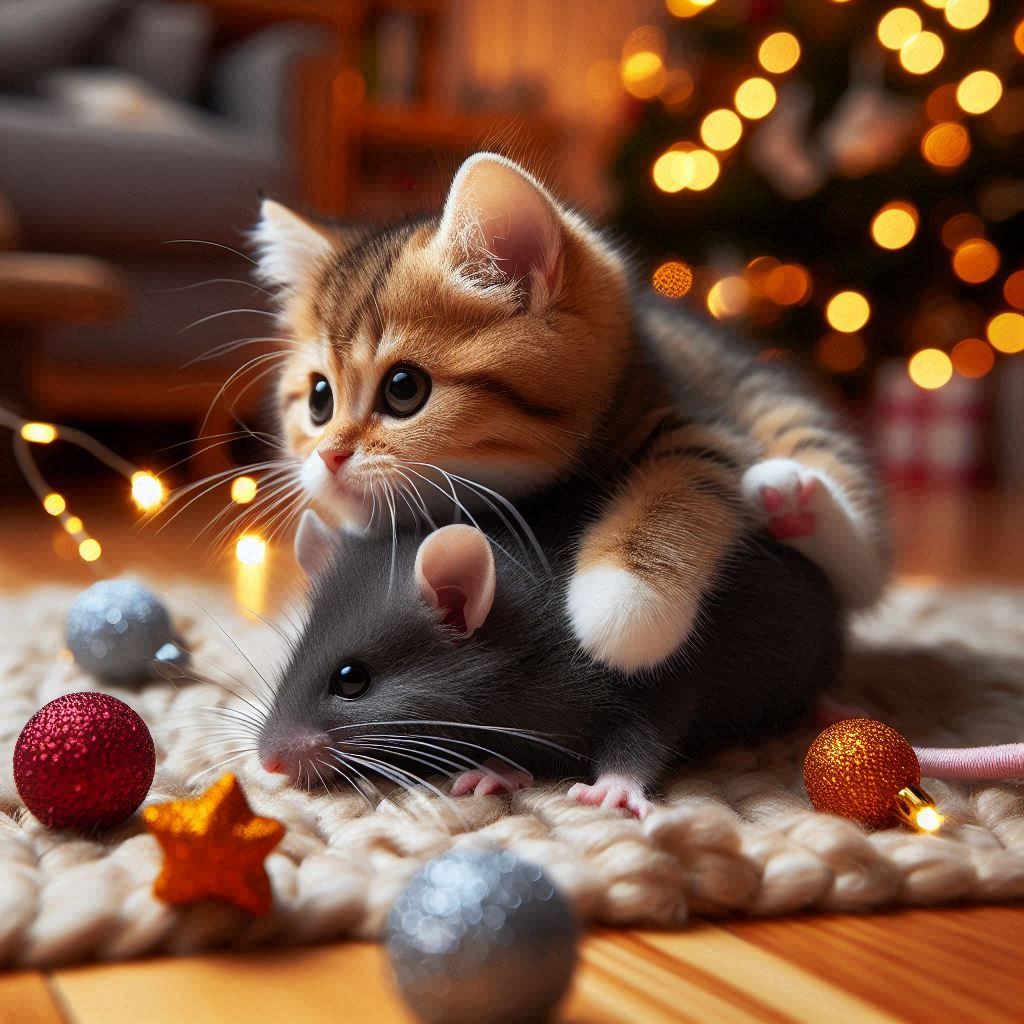 Kitten and Mouse Friends