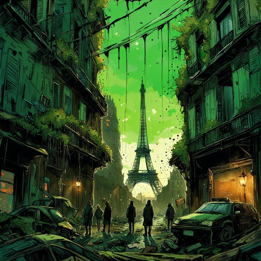 Post-Apocalyptic Green Sky over Paris  by @Fernando