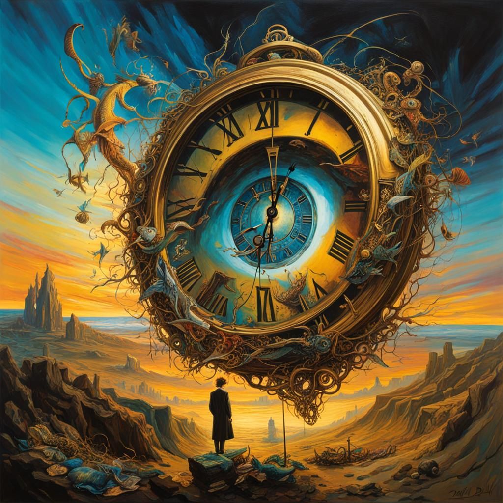 Persistence of memory Countdown Salvador Dali,clocks, watch ,color corrected complementary colors contrasting ...  by @JACK ANDREASEN