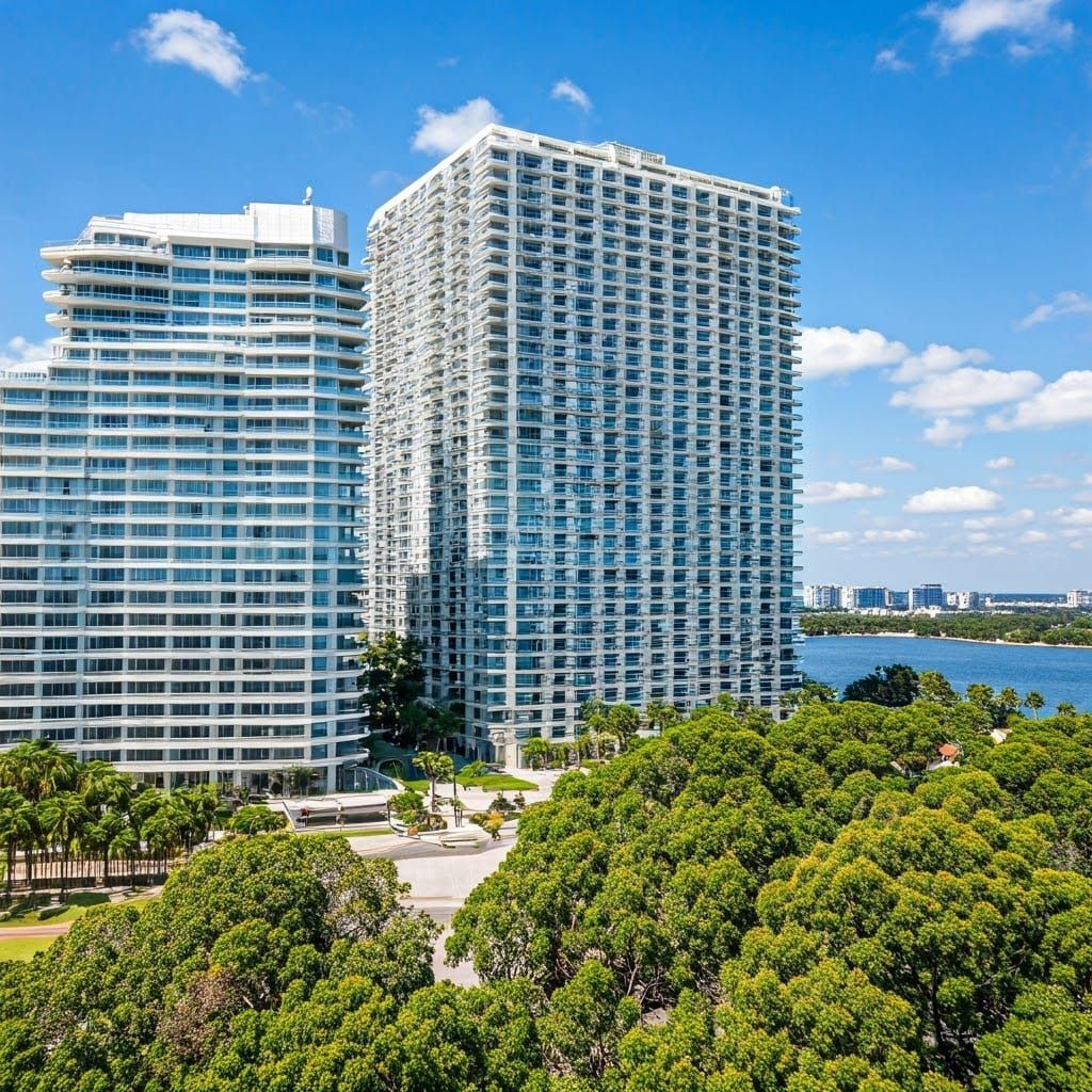 Royal Solarpunk Tower Rising from Urban Landscape in Vibrant...