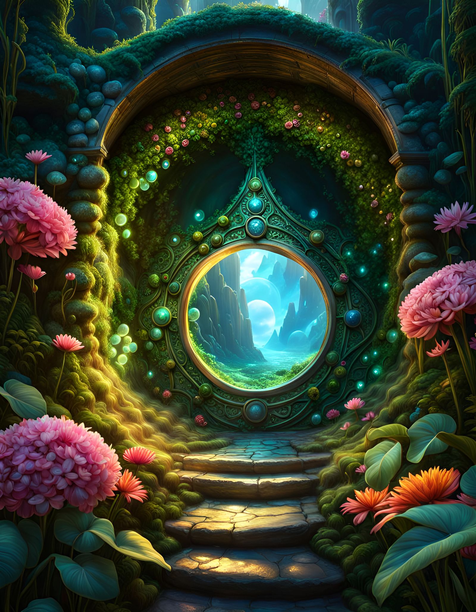 Bohemian Elven Portal to Flower Bubble Paradise