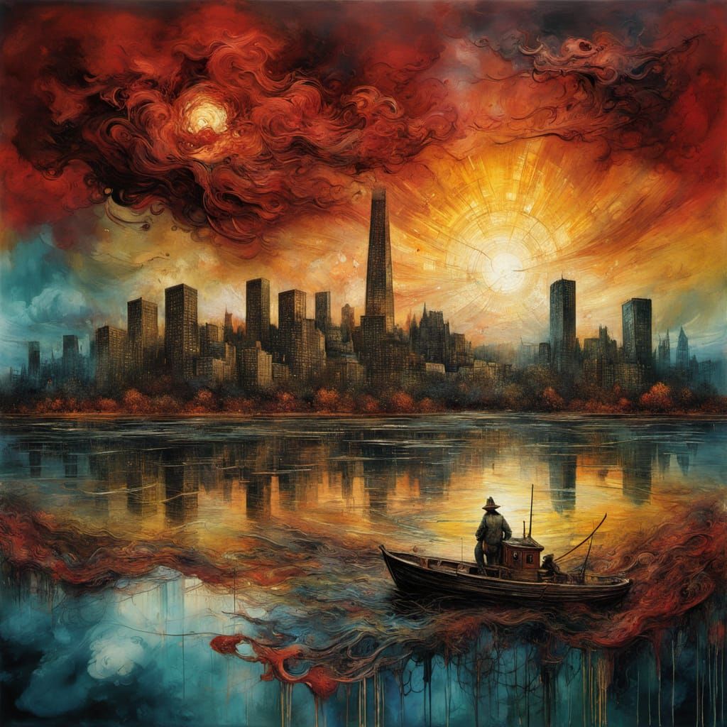 Sunset skyline  by @Vochomurka