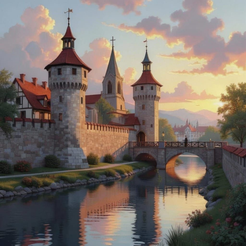 Micro Nation with a wall and guard tower