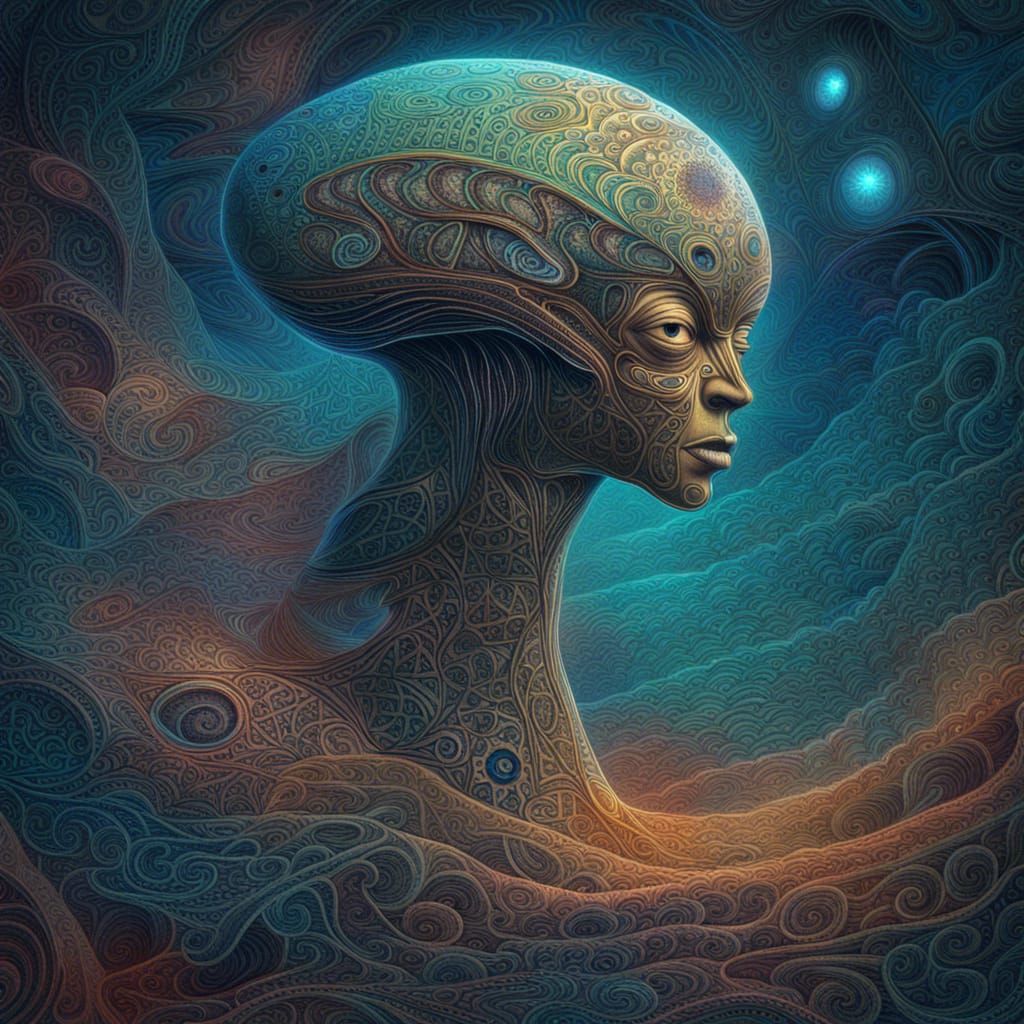 a photorealistic depiction of extraterrestrial civilizations...