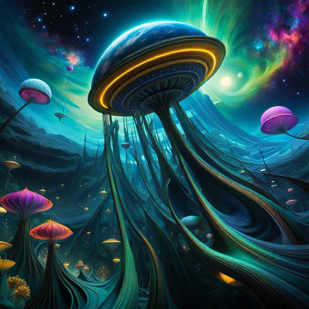 Spacejelly Tower - AI Generated Artwork - NightCafe Creator