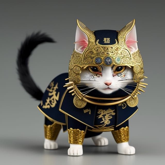 samurai cat  by @Tiems