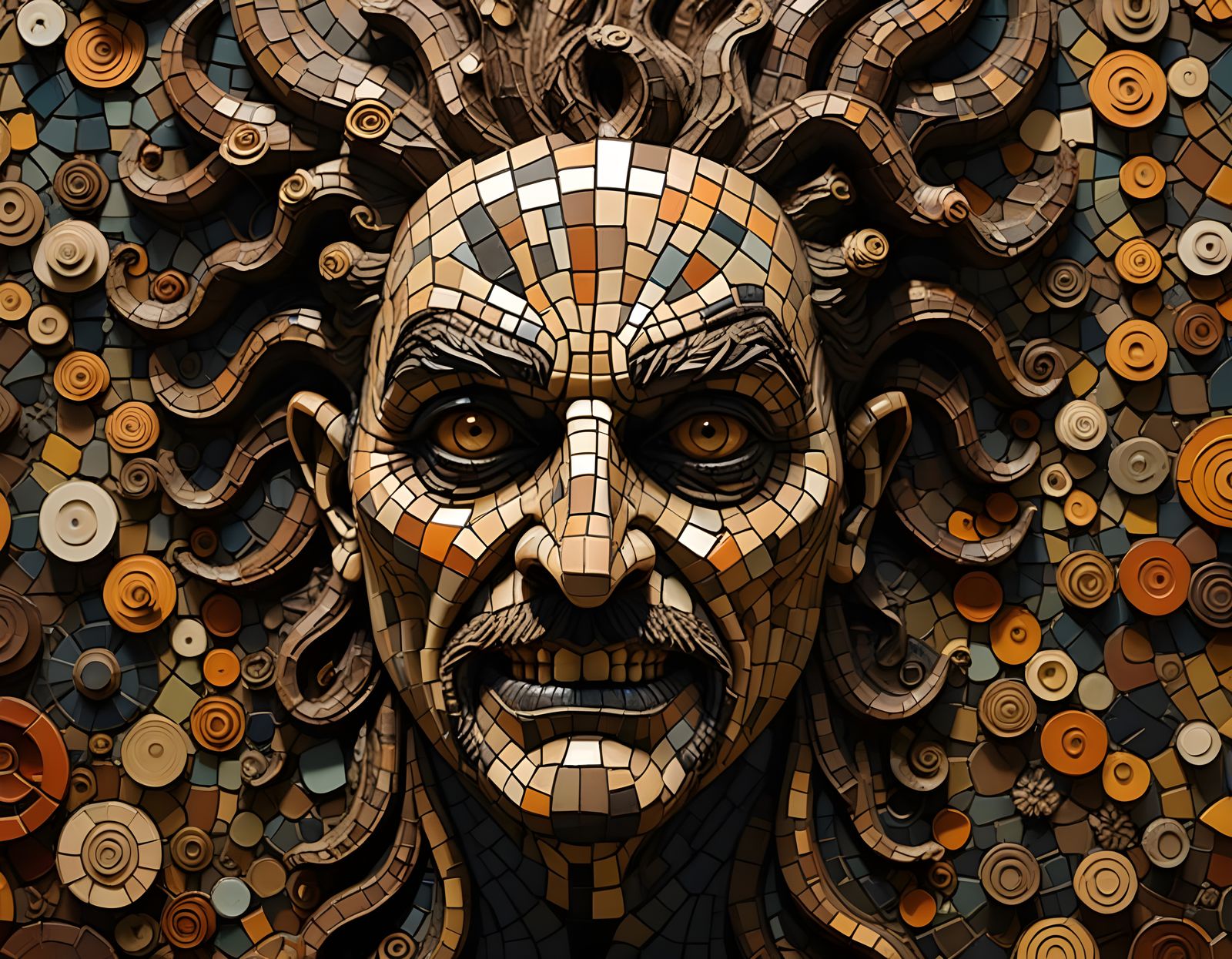 Grotesque Mosaic of The Golgothan in Dried Feces