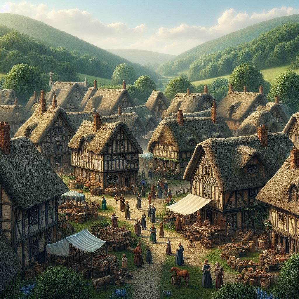 A village in England about 1000 years ago