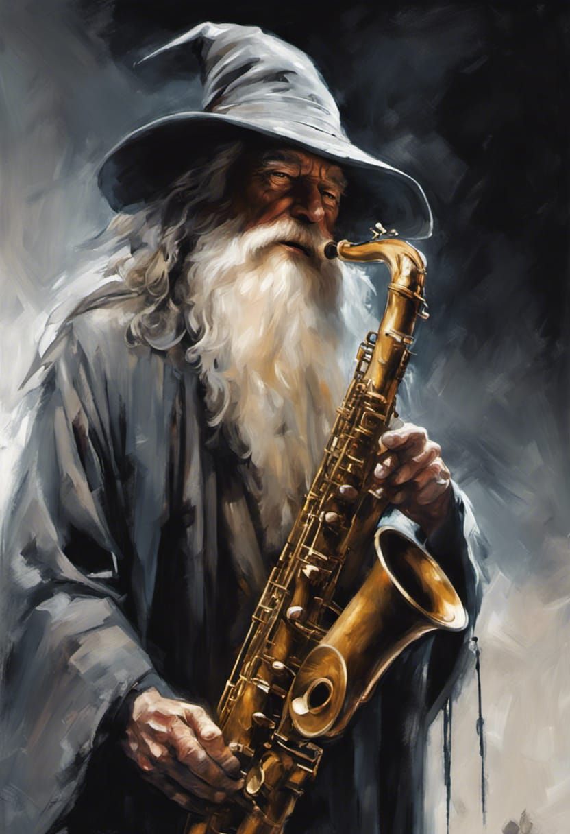 Gandalf playing Saxophone, Meme 2