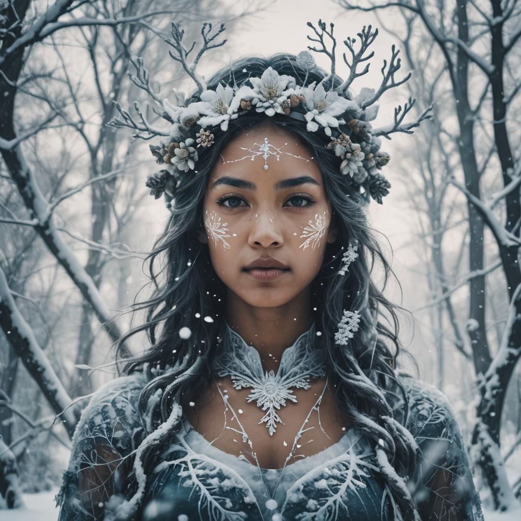 Khione, goddess of winter - AI Generated Artwork - NightCafe Creator