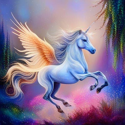 Flying unicorn glitter dazzle shine ⭐✨sparkle