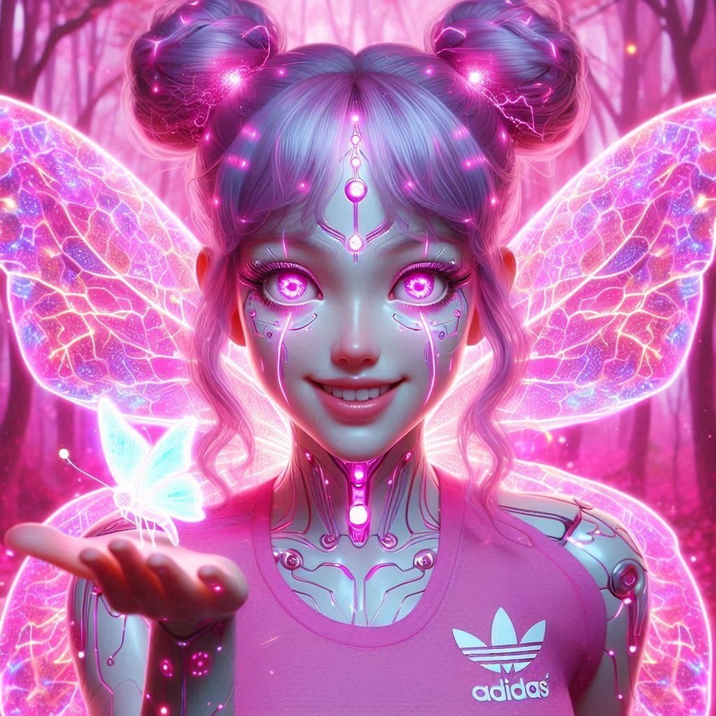 Sorayama Cyber girls 19 Pink Butterfly 1