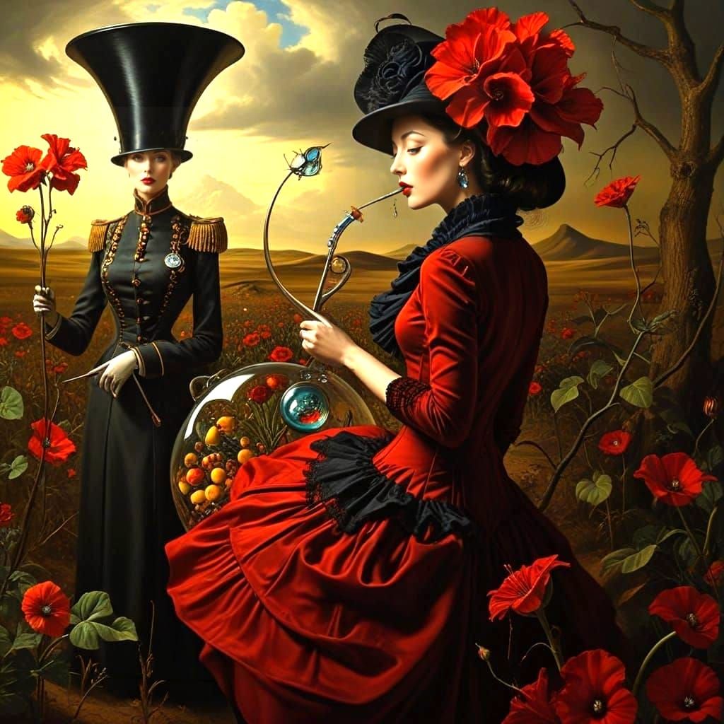 Surrealistic Dreamscape in Vibrant Colors