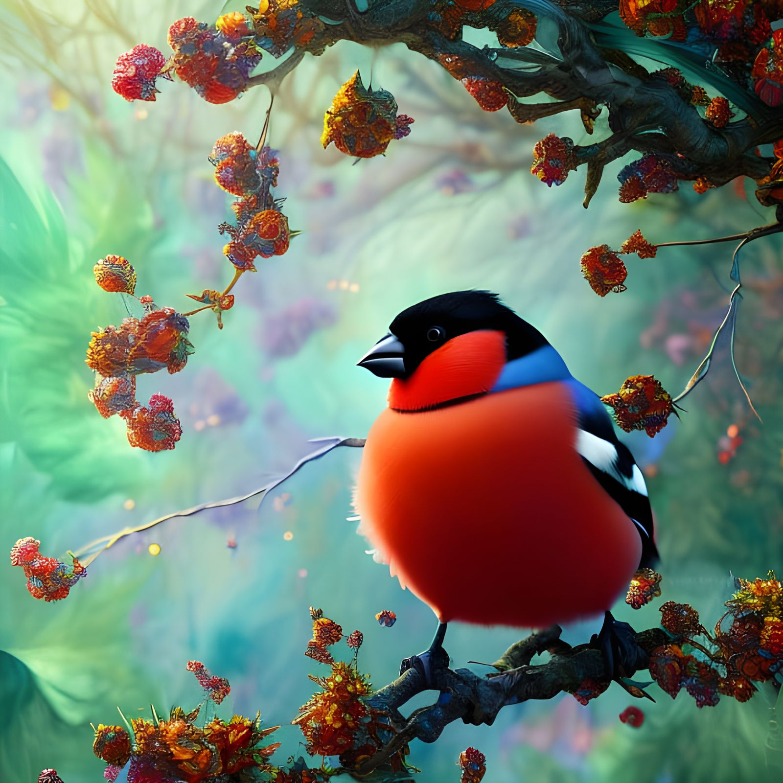 Bullfinch in the woods   by @Kristian Imingen Skjellet 