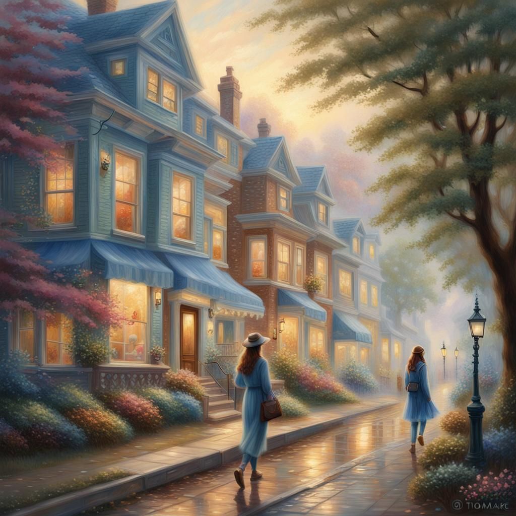 woman with blue eyes, brown hair and fair skin walking down ...