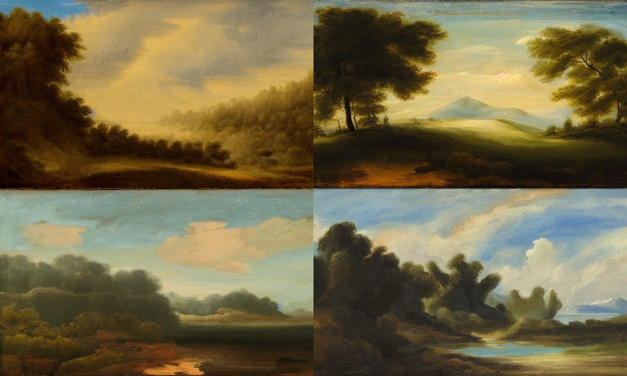 Landscape in the style of Rayonism