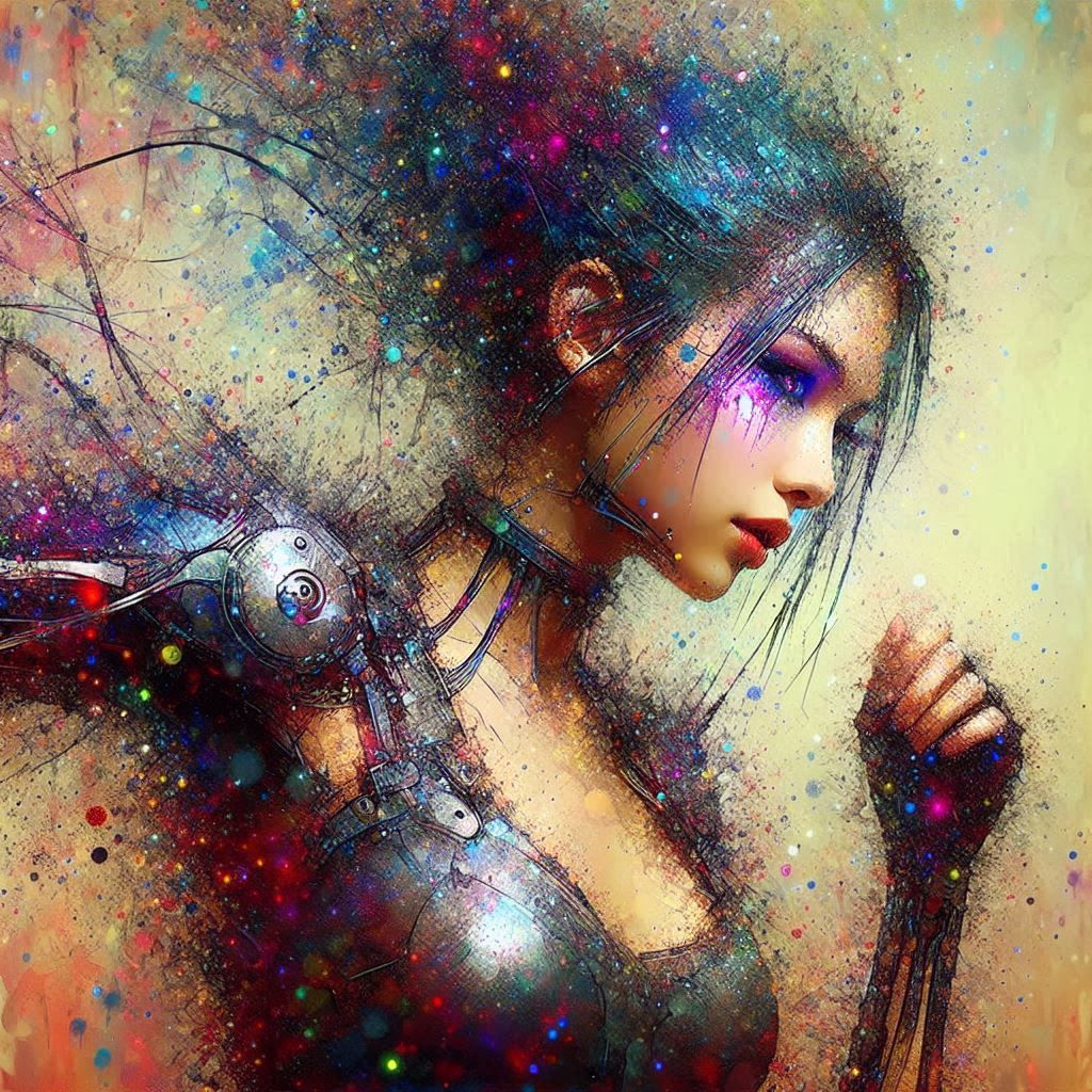 double exposure beautiful fantasy DALL-E 3 portrait landscap...
