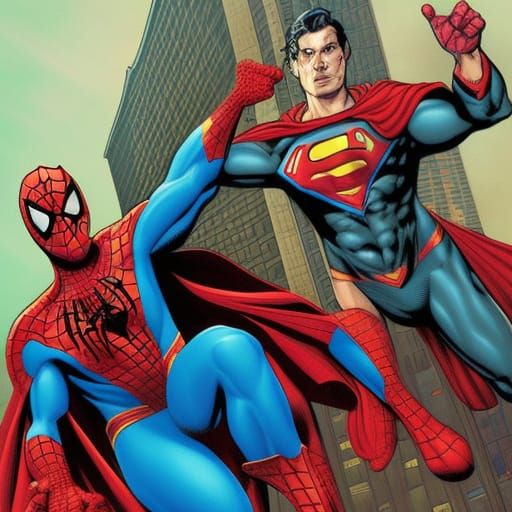 Spiderman and Superman - AI Generated Artwork - NightCafe Creator