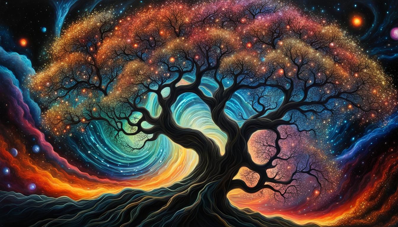 Tree in the Universe AI Generated Artwork NightCafe Creator