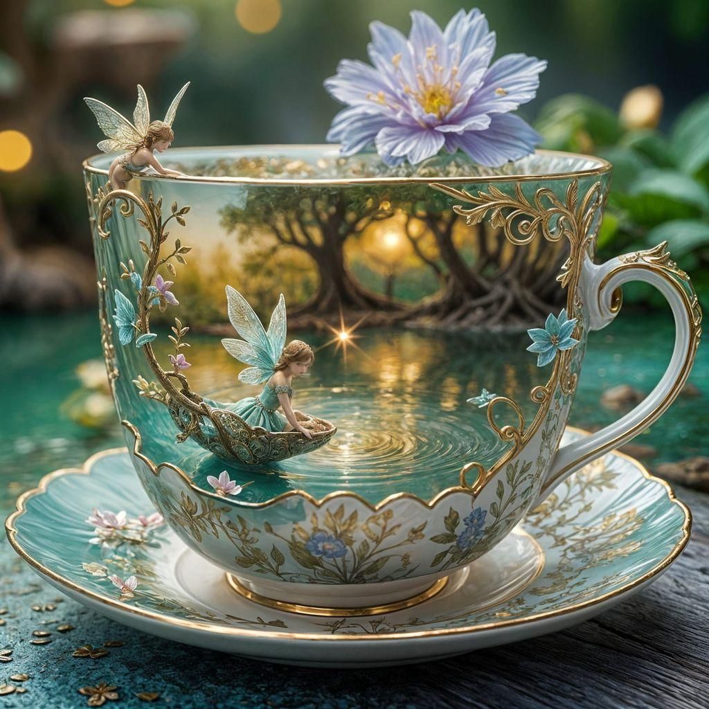 An enchanting fairy teacup   by @Vix