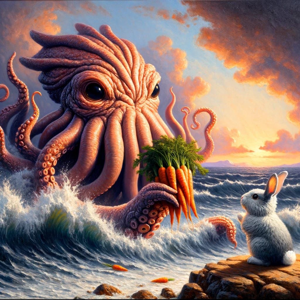 Kraken carrot bouquet for Bunny