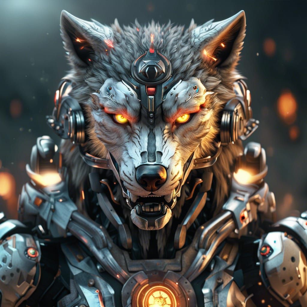 Cyborg wolf - AI Generated Artwork - NightCafe Creator