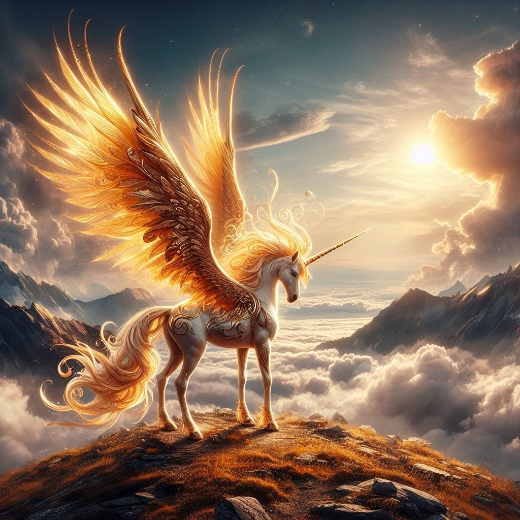 Golden Alicorn - AI Generated Artwork - NightCafe Creator