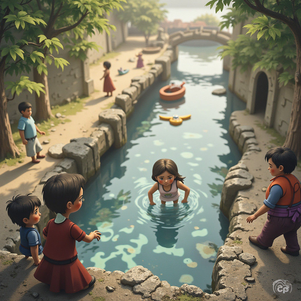 Cartoon Jewish Boy Reading Fantasy Book