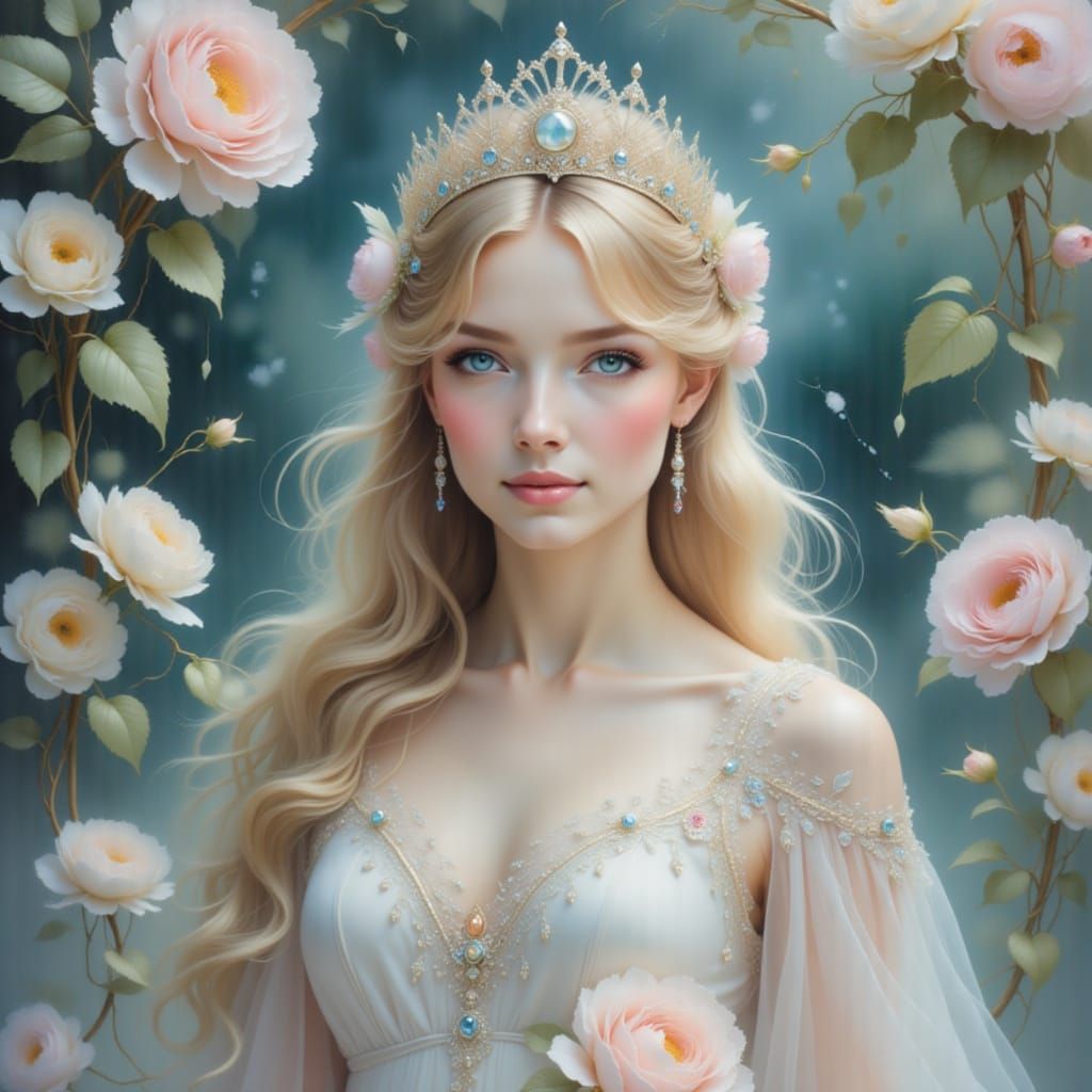 Miss Queen has a new crown. <lora:Etherealisim:1.0> dreamy, ethereal, misty, romantic, pastel