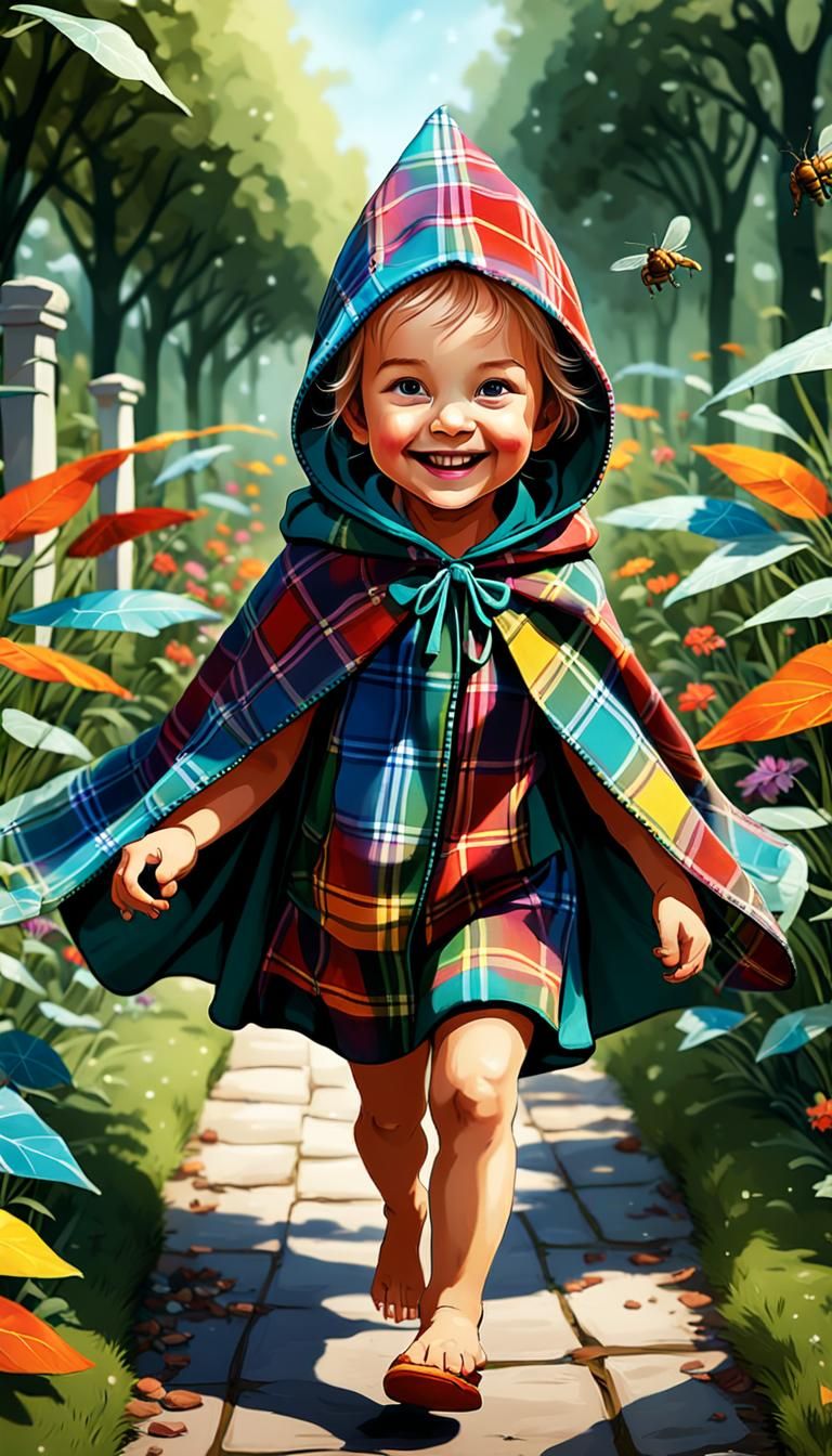 Little Plaid Riding Hood enjoying the gardenn  by @Space Pirate Insk