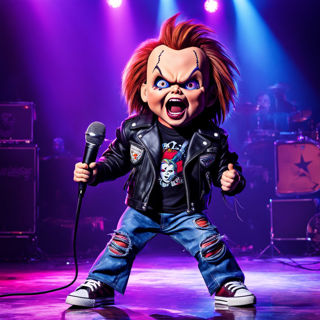 Chucky the murderdoll as an rockstar