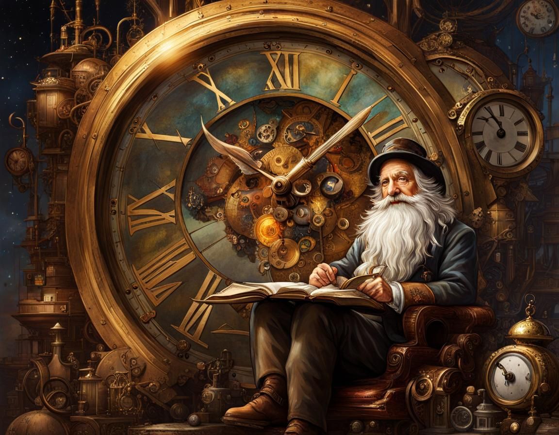 The  Clock & Father Time - 2024 is coming  by @SueD