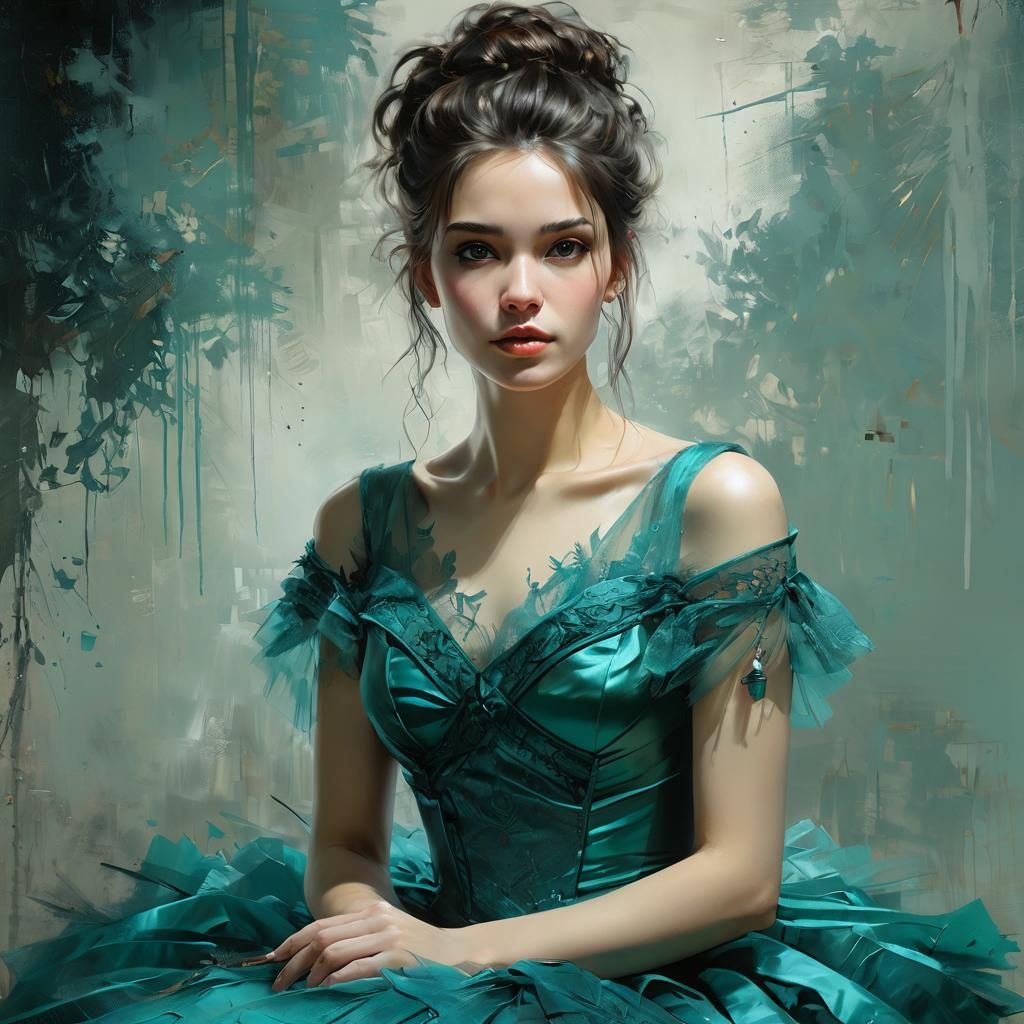 Woman  in teal   by @Superbear