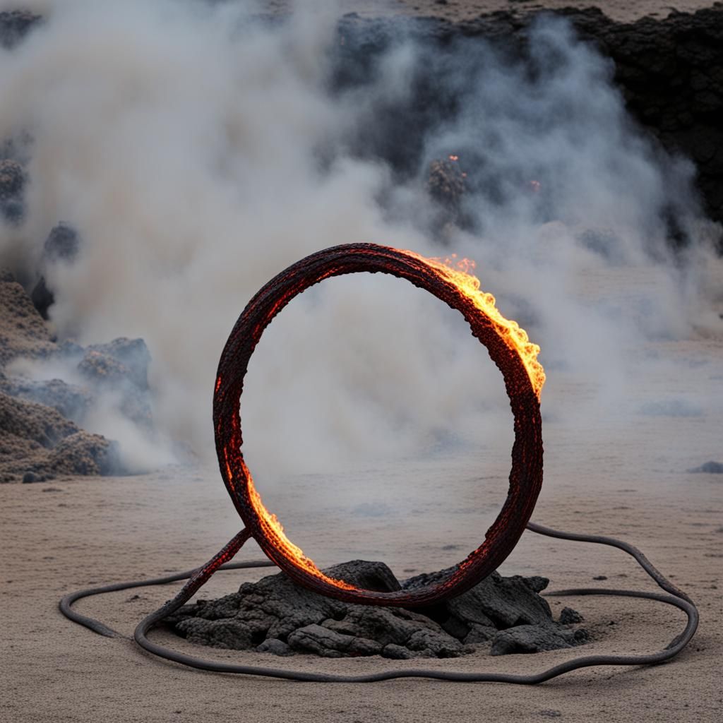 Hula Hoop forged out of molten lava
