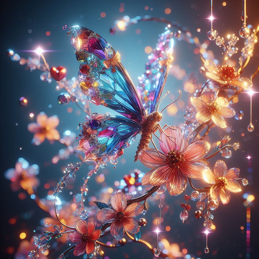 Crystal Butterfly - AI Generated Artwork - NightCafe Creator