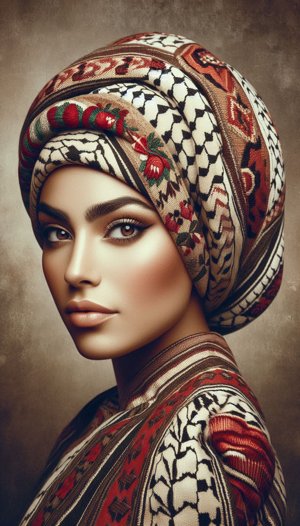رجاء (Raja) | 🇵🇸 turban portrait (DALL-E 3)