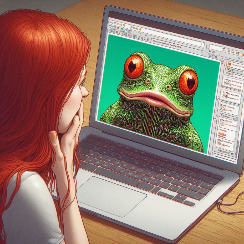 Kissing AI Art Frogs scene 1