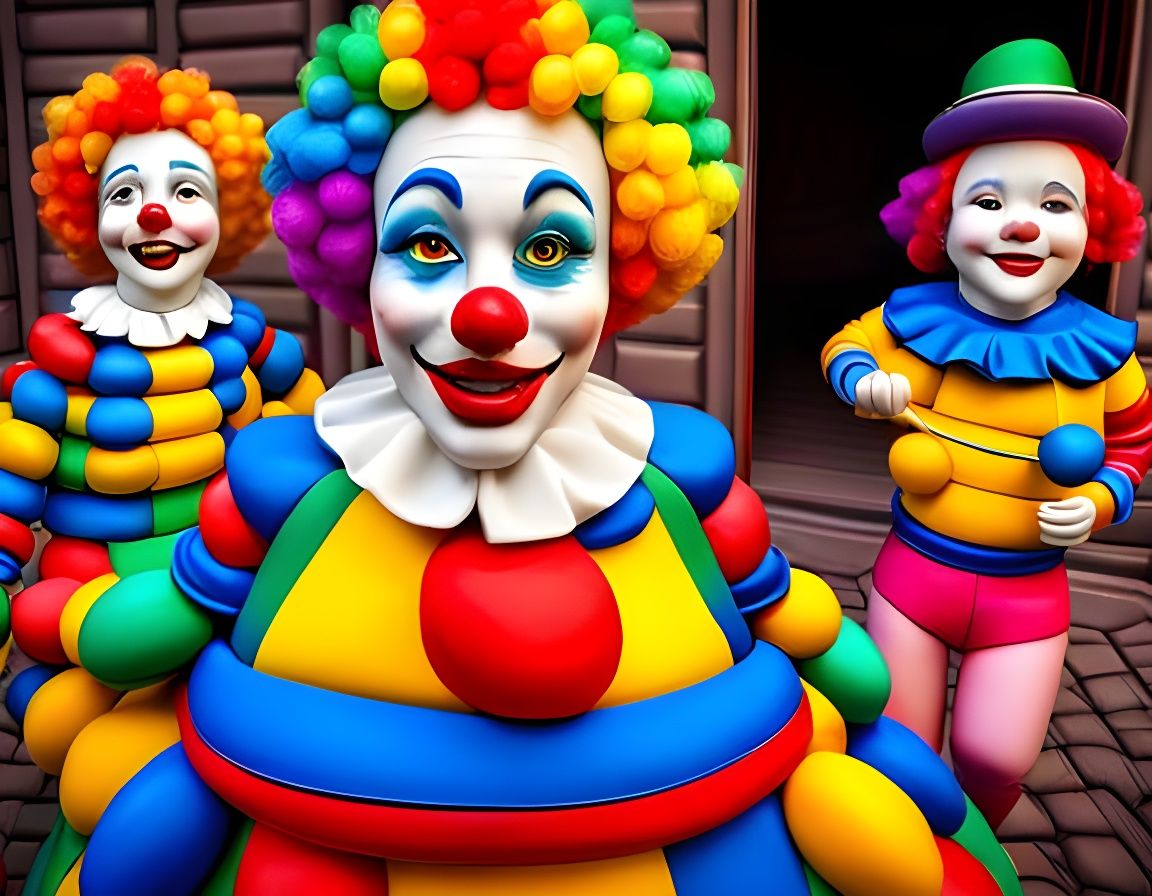 Clown Family - Ai Generated Artwork - Nightcafe Creator