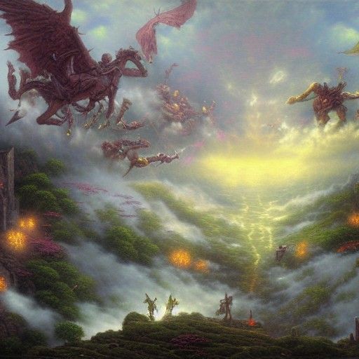 Humans fighting the Titans